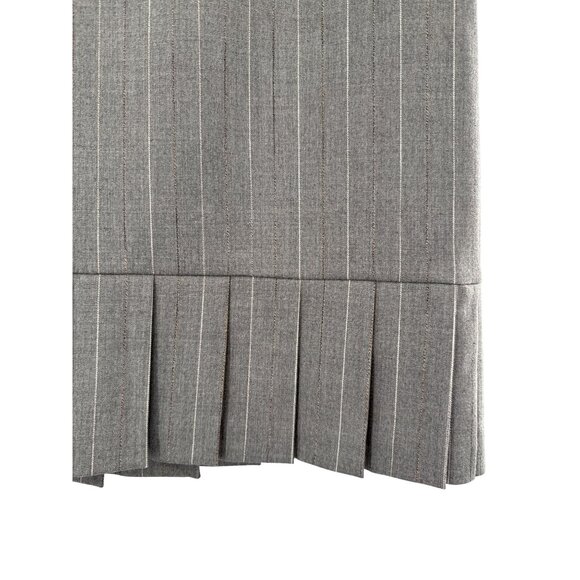 Classiques Entier Womens Pinstripe Pleated Skirt Size 10 Gray Polyester & Wool B - Picture 2 of 6